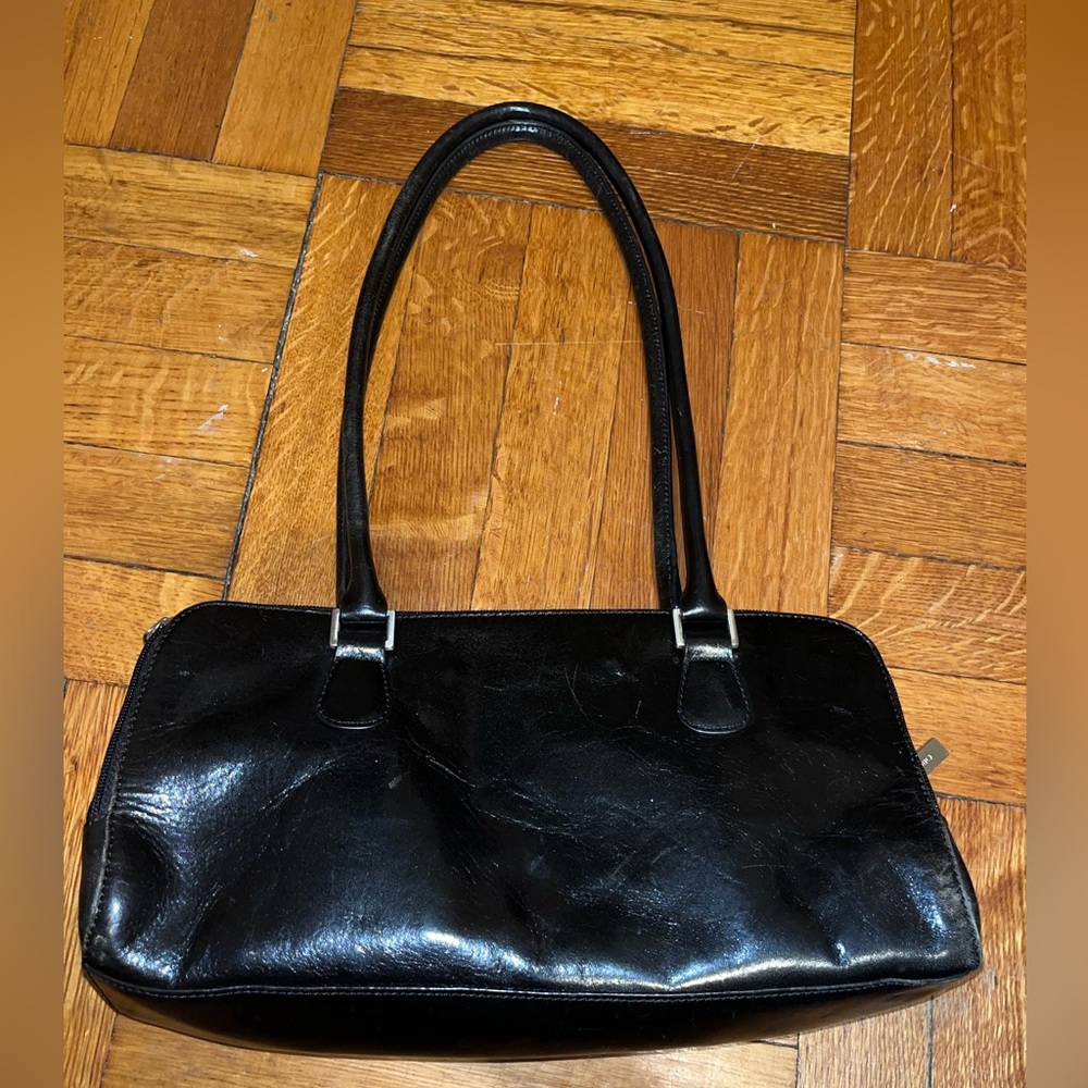 90’s Y2K Vintage Black Leather Hobo Purse